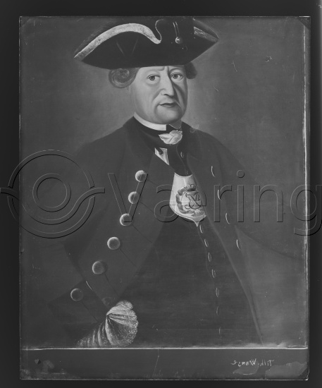 Glassplate og negativ bladfilm / I fotoeske med ulike portretter / glassplate