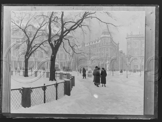 I fotoeske med ulike danske kunstnere