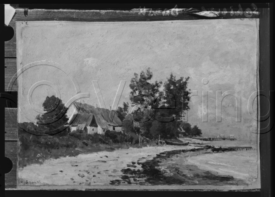 I fotoeske med ulike danske kunstnere