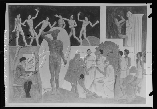 I fotoeske med ulike danske kunstnere