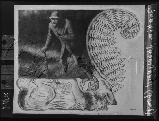 I fotoeske med ulike danske kunstnere