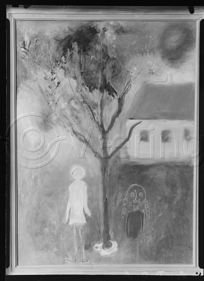 I fotoeske med ulike danske kunstnere