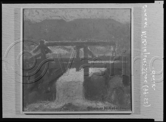 I fotoeske med ulike danske kunstnere