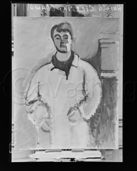 I fotoeske med ulike danske kunstnere