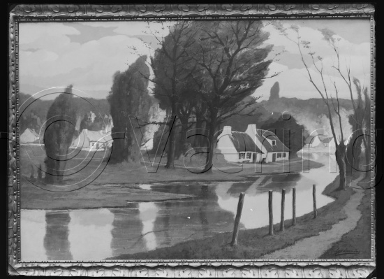 Eldre Belgisk kunst / Glassplate negativ