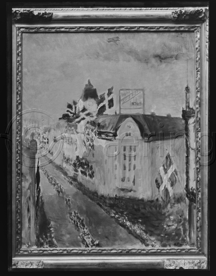 I fotoeske med Christiania motiver fra ulike kunstnere