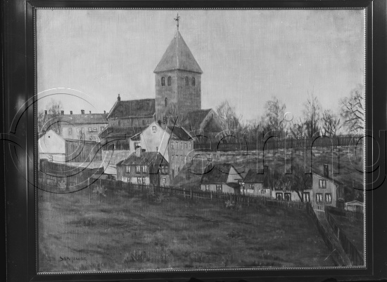 I fotoeske med Christiania motiver fra ulike kunstnere