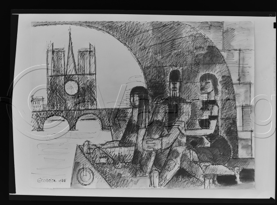 I fotoeske med tittel Fransk Kunst